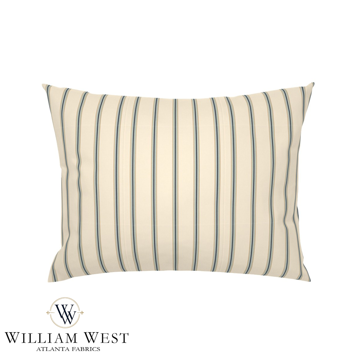 Atlanta Fabrics Heritage Ticking Stripe Indigo Fabric | Atlanta Fabrics