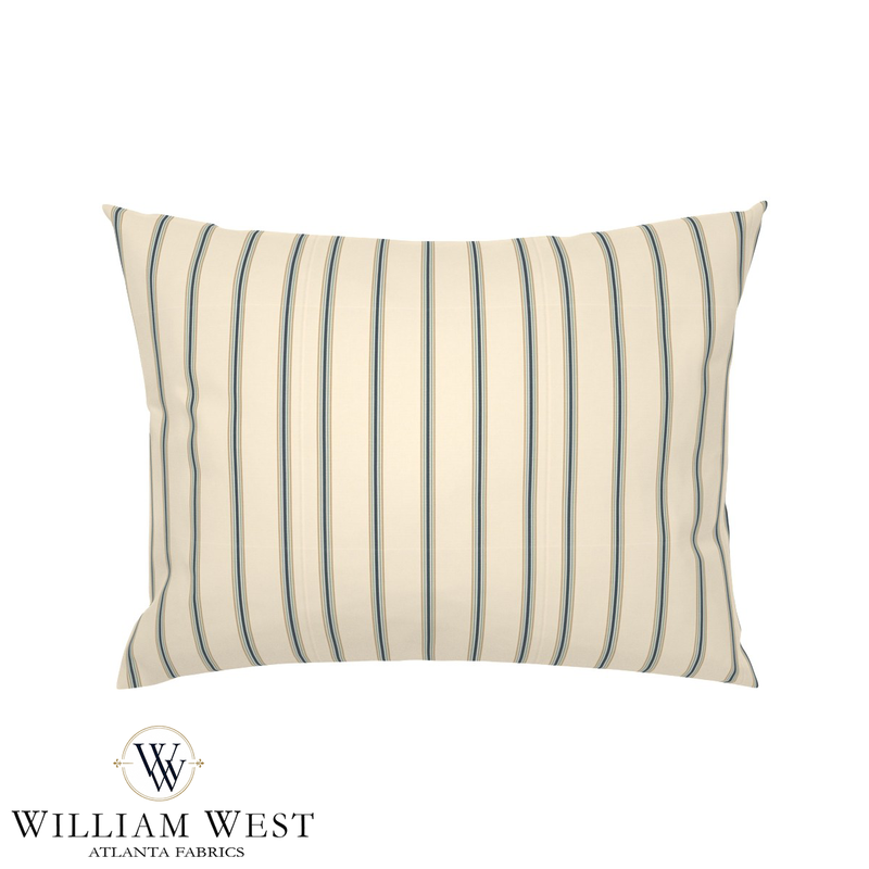 Atlanta Fabrics Heritage Ticking Stripe Indigo Fabric | Atlanta Fabrics