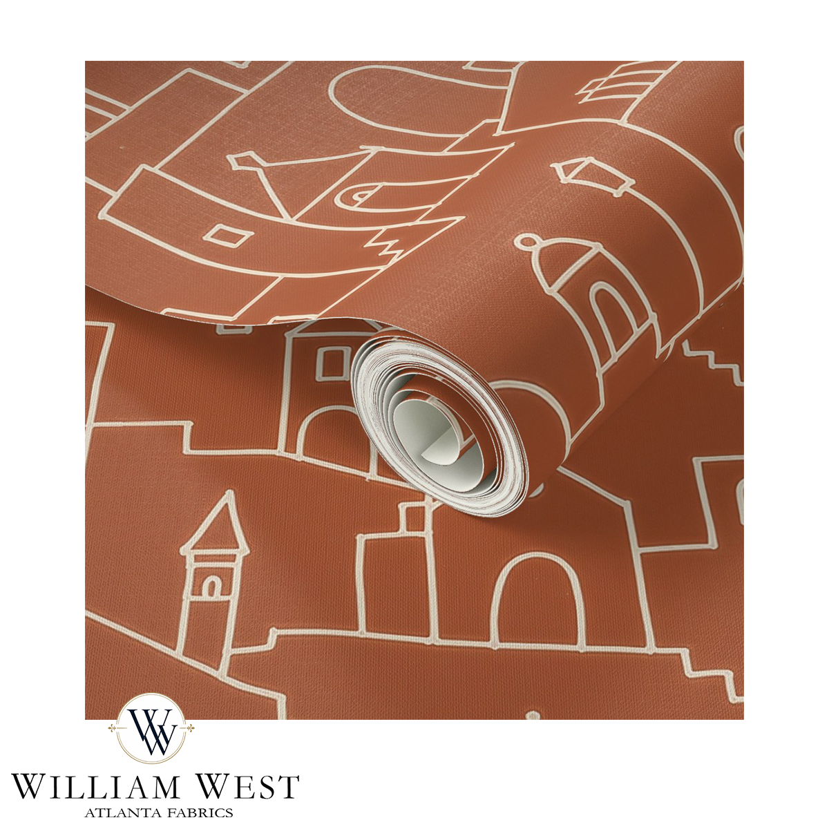Hilltown Terracotta Wallpaper