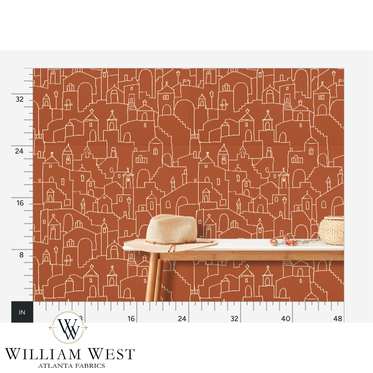 Hilltown Terracotta Wallpaper