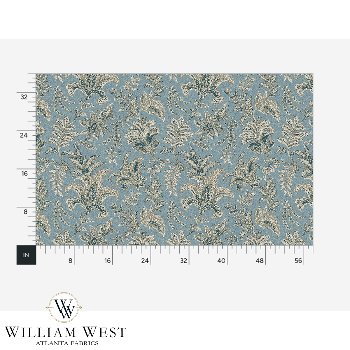 Atlanta Fabrics Indienne Paisley Blue Fabric | Atlanta Fabrics