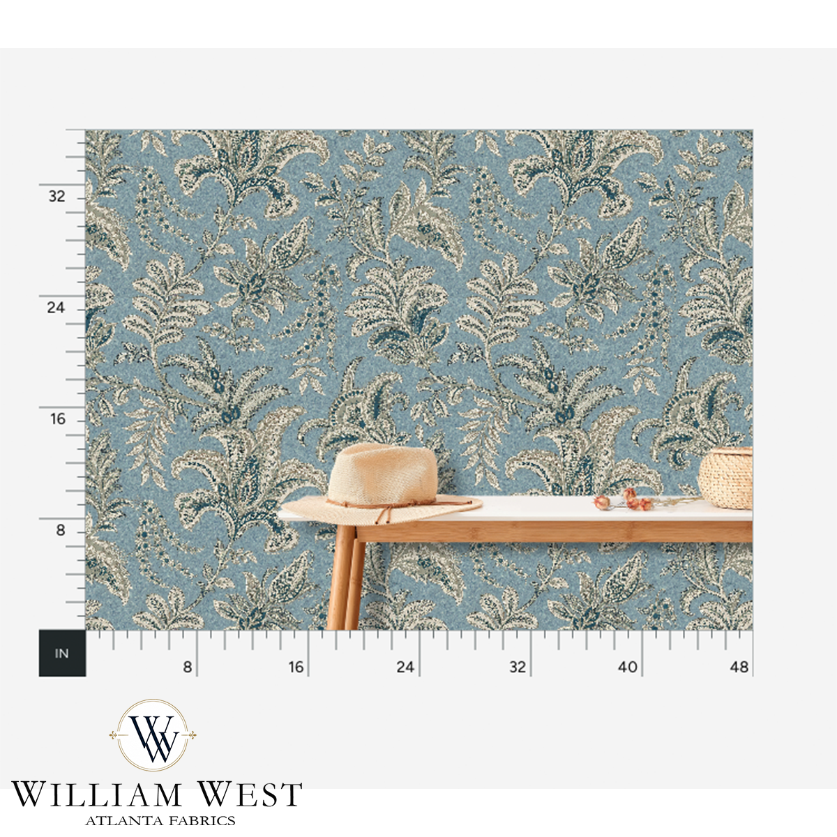 Indienne Paisley Blue Wallpaper