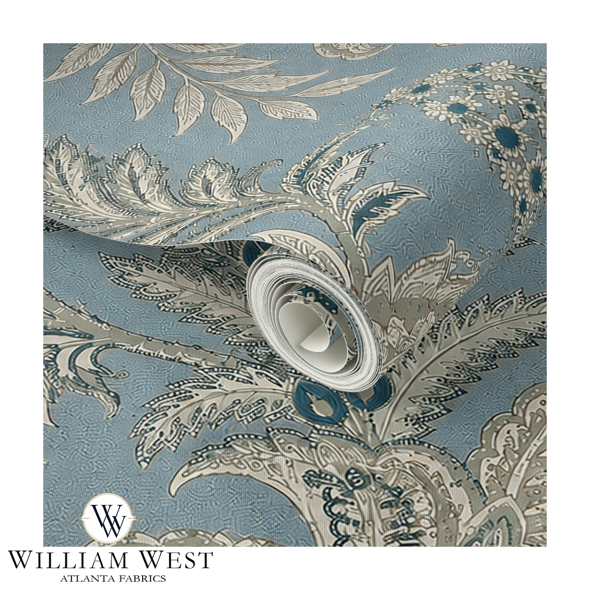 Indienne Paisley Blue Wallpaper