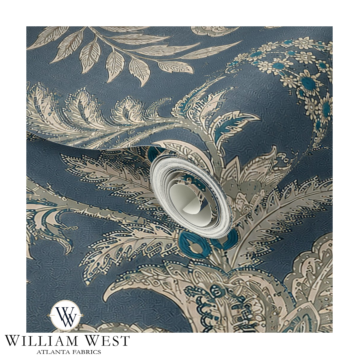 Indienne Paisley  Deep Teal Wallpaper