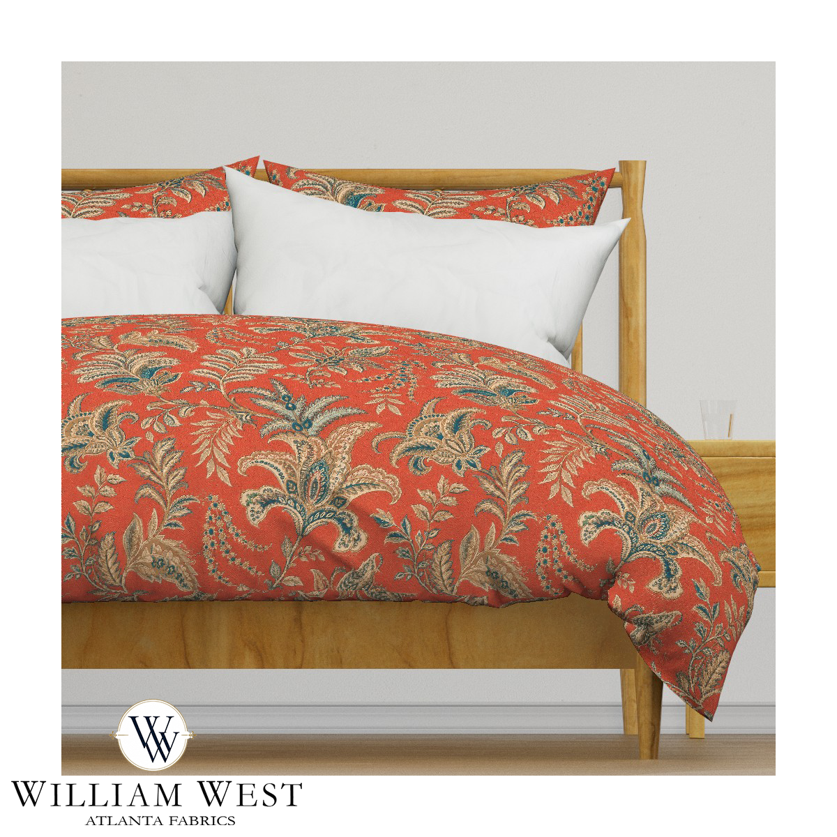 Atlanta Fabrics Indienne Paisley Red Fabric | Atlanta Fabrics