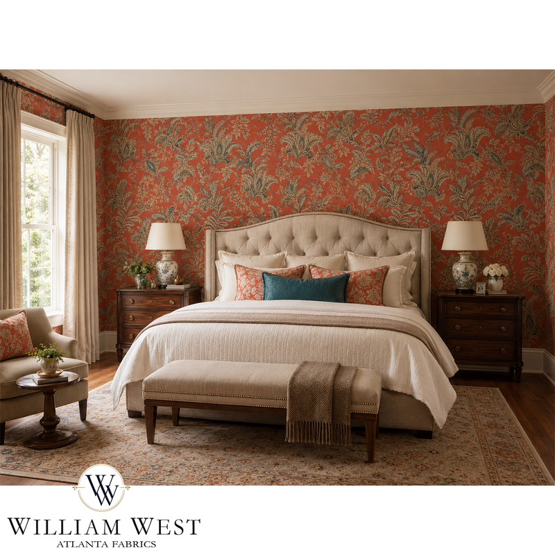 Indienne Paisley Red Wallpaper