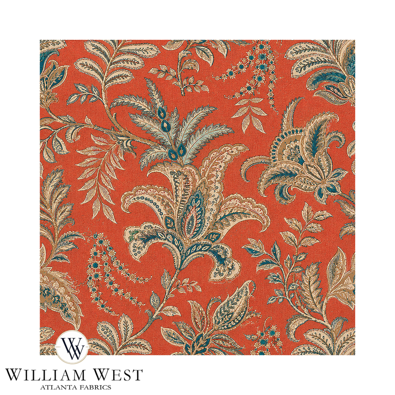 Atlanta Fabrics Indienne Paisley Red Fabric | Atlanta Fabrics