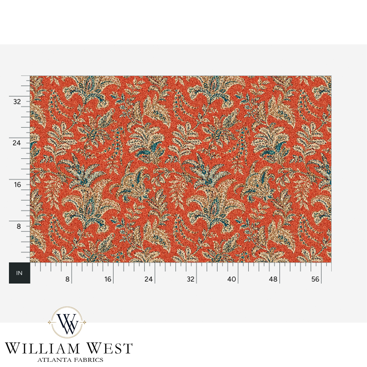Atlanta Fabrics Indienne Paisley Red Fabric | Atlanta Fabrics