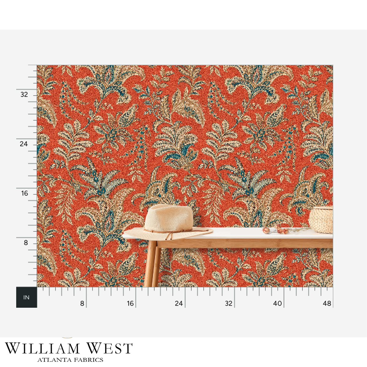 Indienne Paisley Red Wallpaper