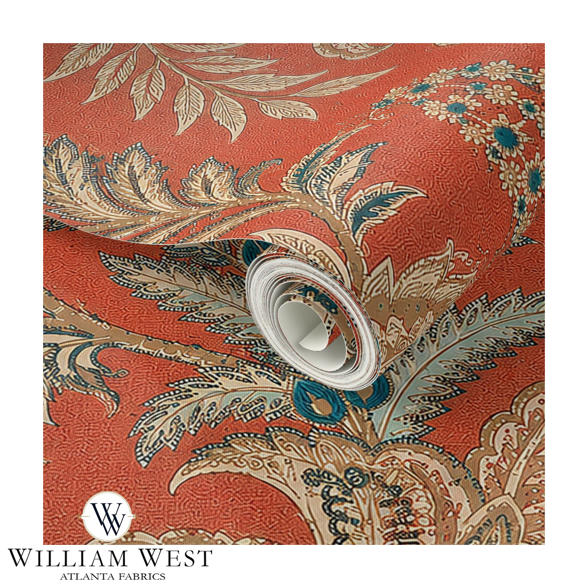 Indienne Paisley Red Wallpaper