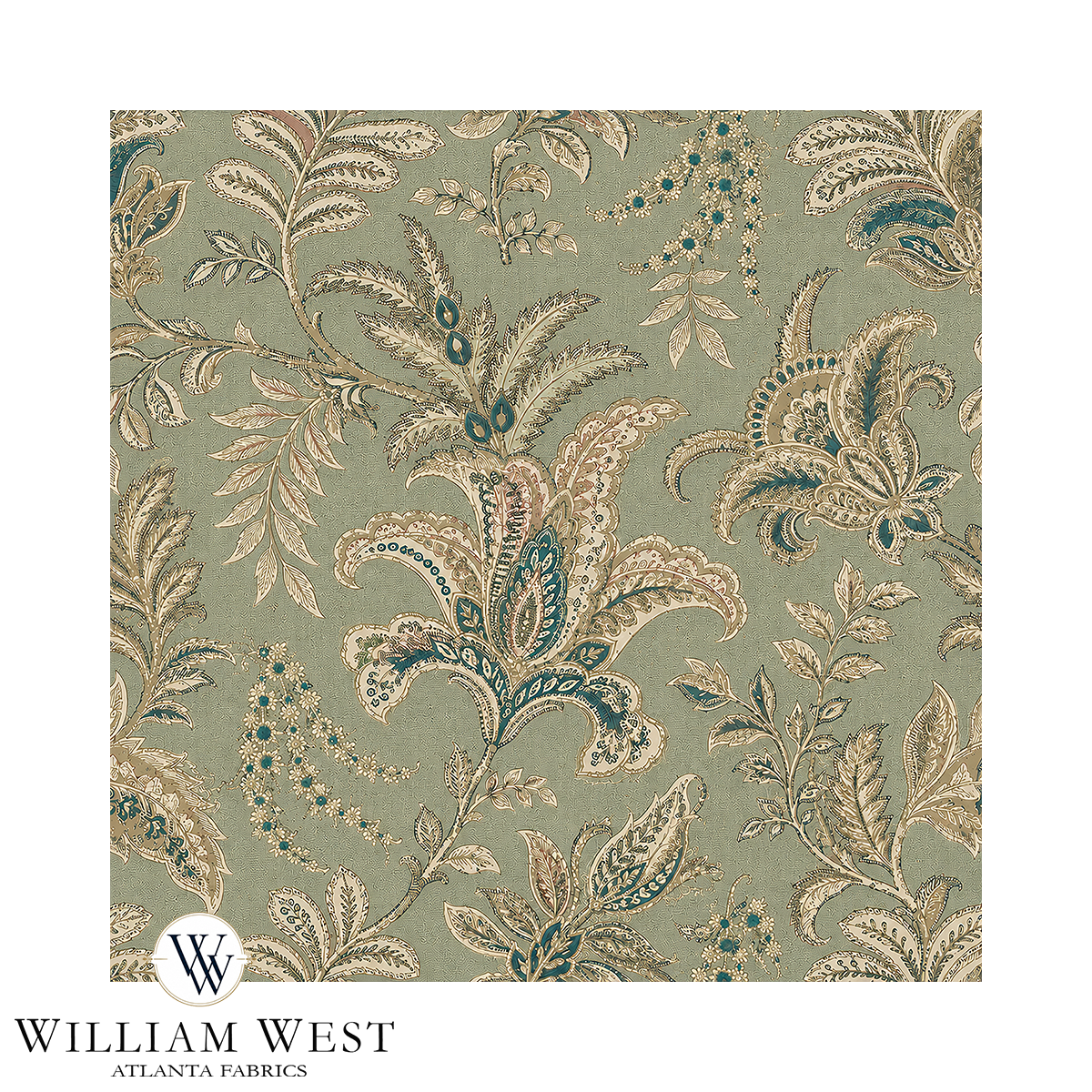 Indienne Paisley Sage Wallpaper