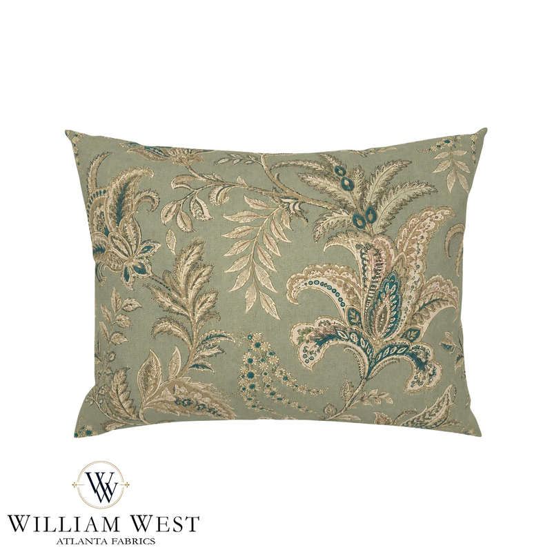 Atlanta Fabrics Indienne Paisley Sage Fabric | Atlanta Fabrics