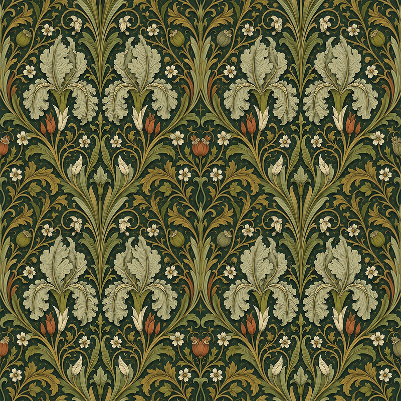 Atlanta Fabrics Iris Arabesque Celery Fabric | Atlanta Fabrics