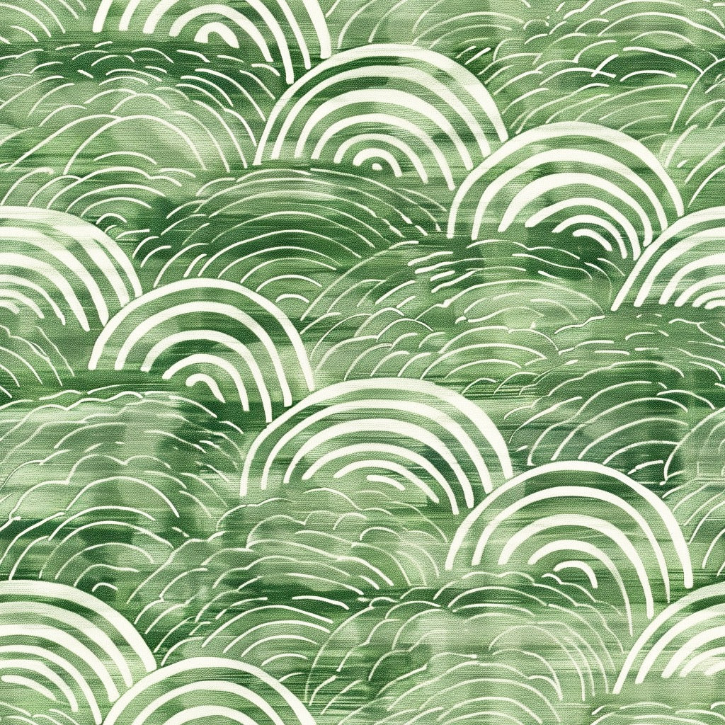 Japanese Waves Green