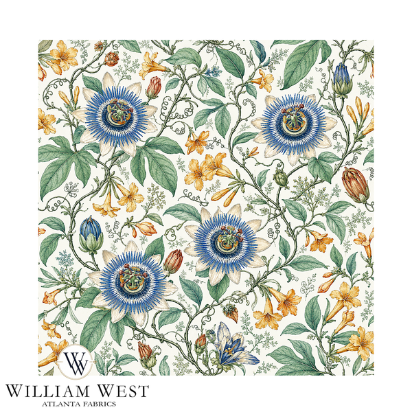 Atlanta Fabrics Jasmine and Passion Sapphire Fabric | Atlanta Fabrics