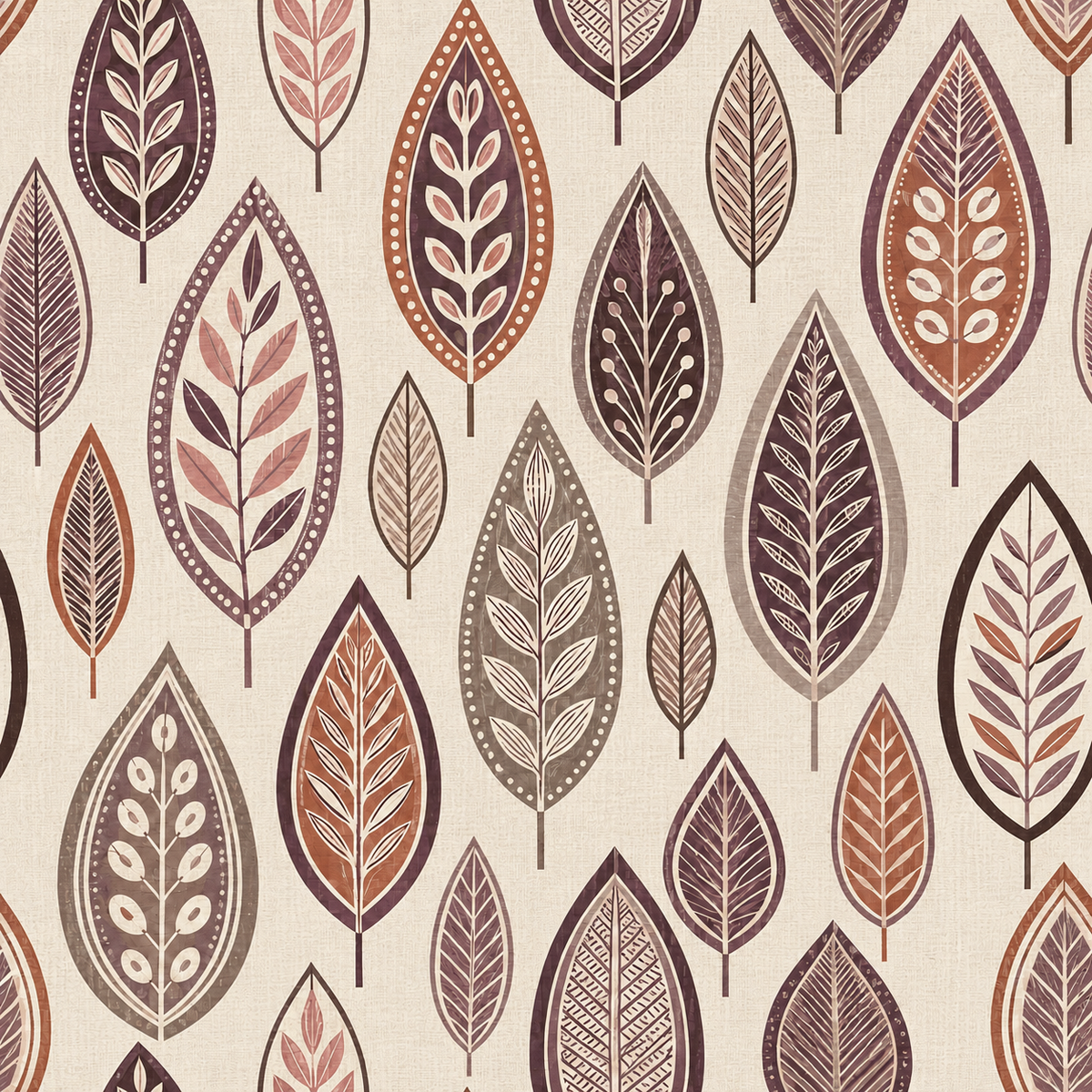 Atlanta Fabrics Leaf Parade Root Beer Fabric | Atlanta Fabrics