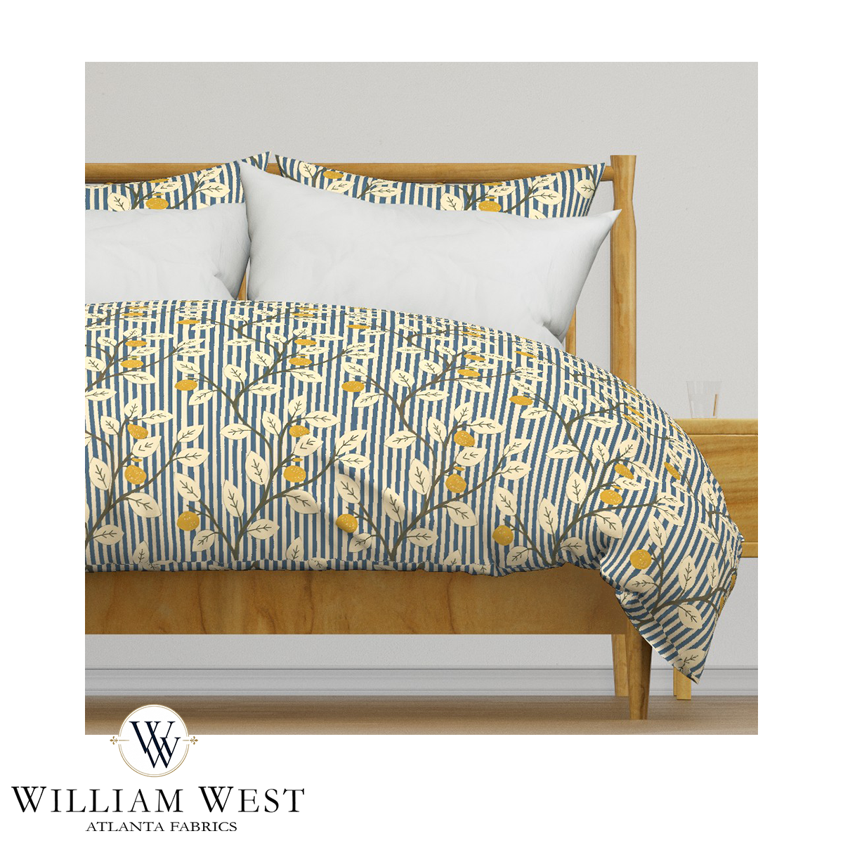 Lemon Tree Stripe French Blue