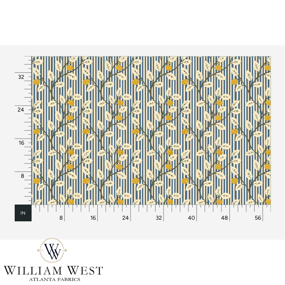 Lemon Tree Stripe French Blue