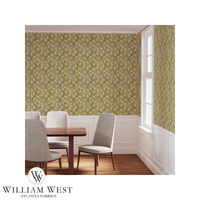 Lemon Tree Stripe Olive Wallpaper