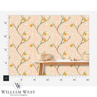 Lemon Tree Stripe Pink Wallpaper