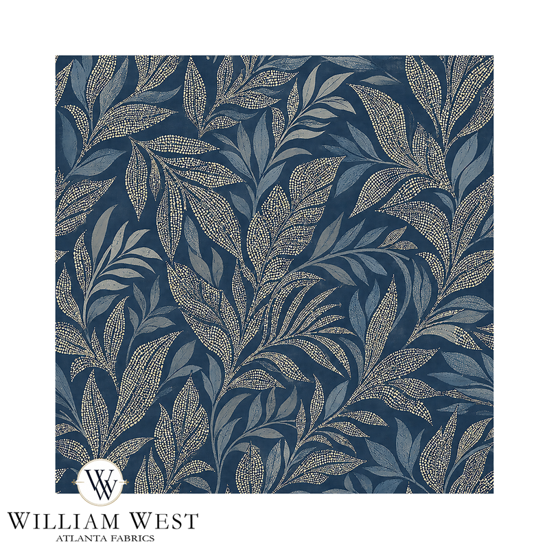 Atlanta Fabrics Lundgren Navy Fabric | Atlanta Fabrics