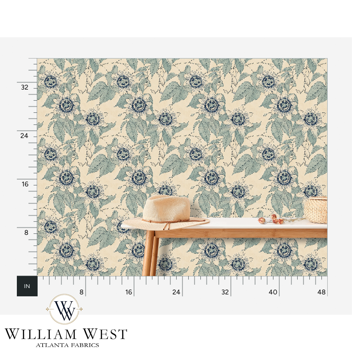 Meadow Arcade Seafoam Wallpaper