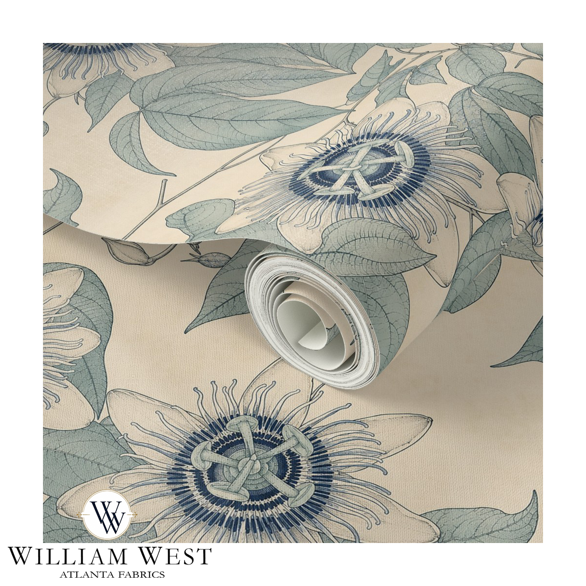 Meadow Arcade Seafoam Wallpaper