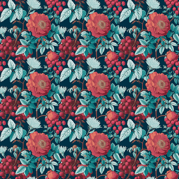 Atlanta Fabrics Meadow Serenade Turquoise Fabric | Atlanta Fabrics