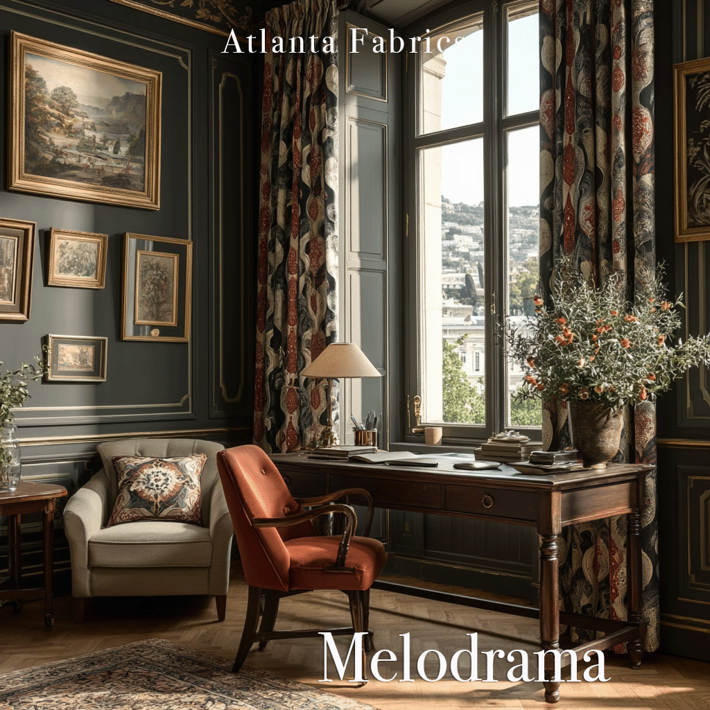 Atlanta Fabrics Melodrama Noir Fabric | Atlanta Fabrics