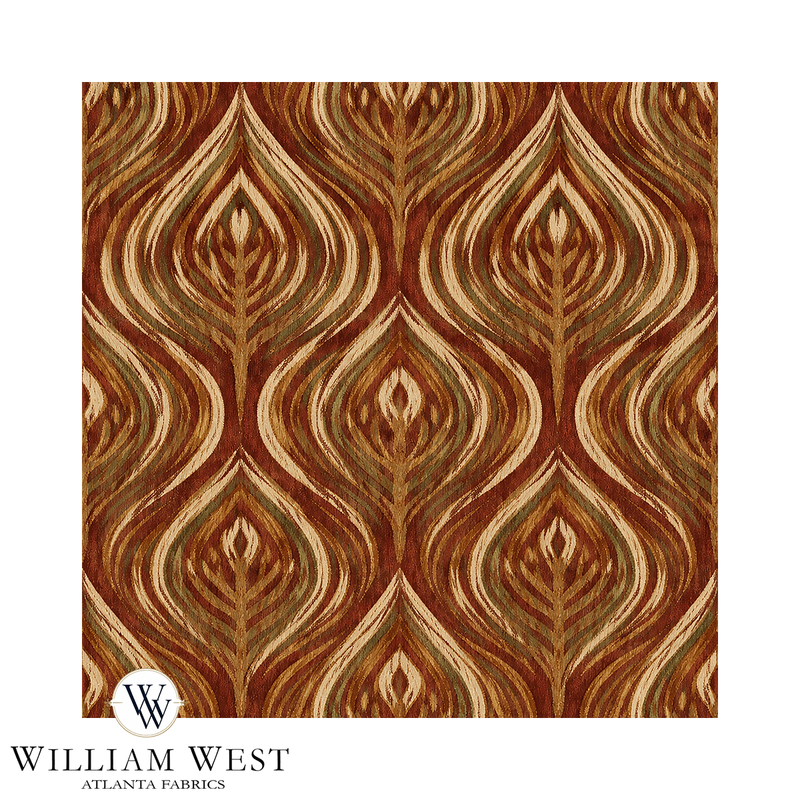 Atlanta Fabrics Mesa Echo Burt Orange Fabric | Atlanta Fabrics