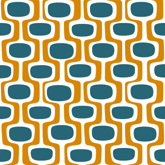 Atlanta Fabrics Mod Link Teak & Teal Fabric | Atlanta Fabrics