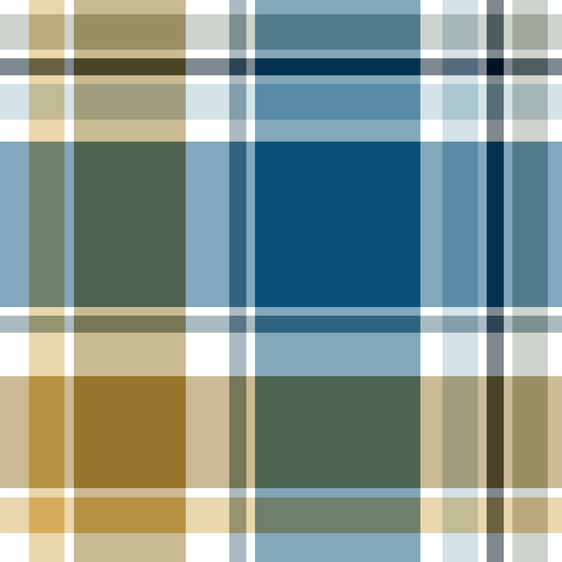 William West Designs Morris Plaid Cadet Fabric | Atlanta Fabrics