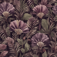 Nocturne Palmetto Aubergine Wallpaper