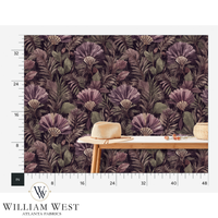 Nocturne Palmetto Aubergine Wallpaper