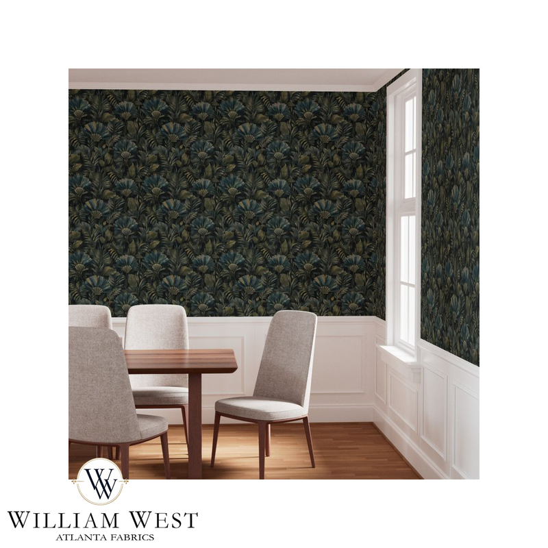 Nocturne Palmetto Blue Wallpaper