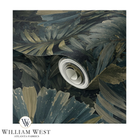 Nocturne Palmetto Teal Wallpaper