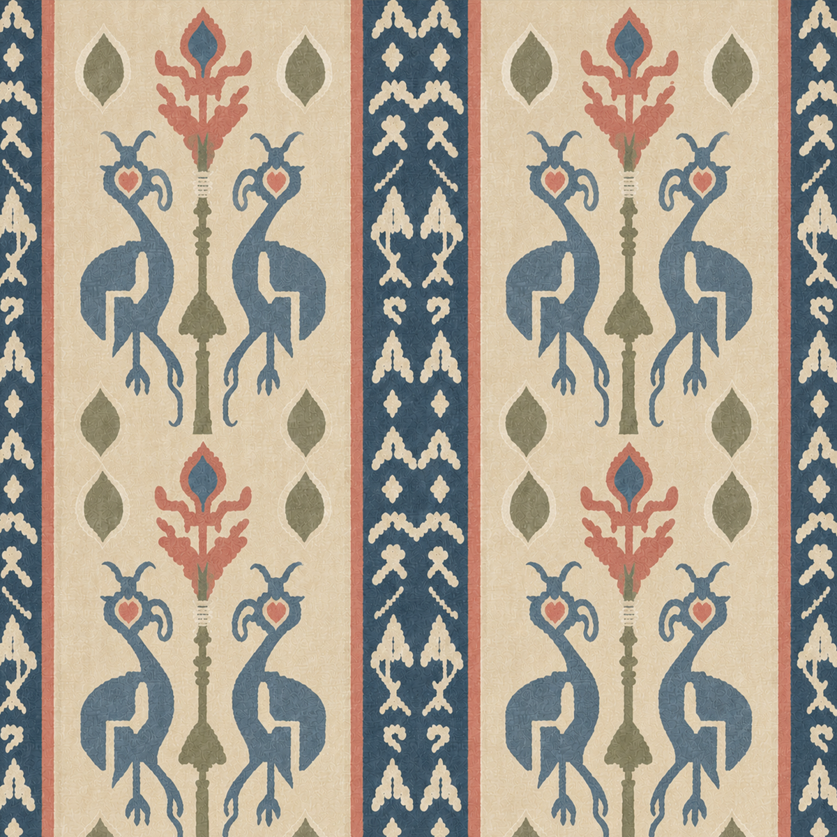 Nomad Birds Denim Wallpaper