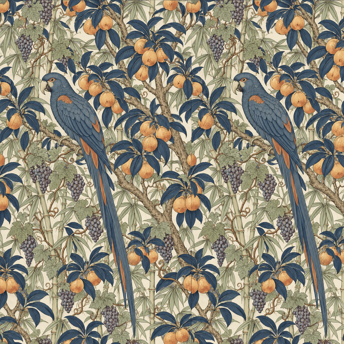 Parrot Orchard Canopy Blue