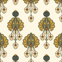 Pendant Blossom Ochre Wallpaper