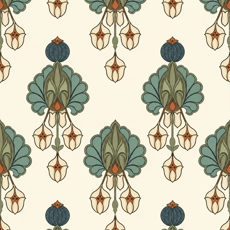 Atlanta Fabrics Pendant Blossom Teal Fabric | Atlanta Fabrics