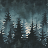 Pines In The Mist Blue
