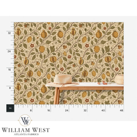 Atlanta Fabrics Pomegranate Court Camel Wallpaper Wallpaper | Atlanta Fabrics