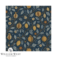 Pomegranate Court Navy Wallpaper