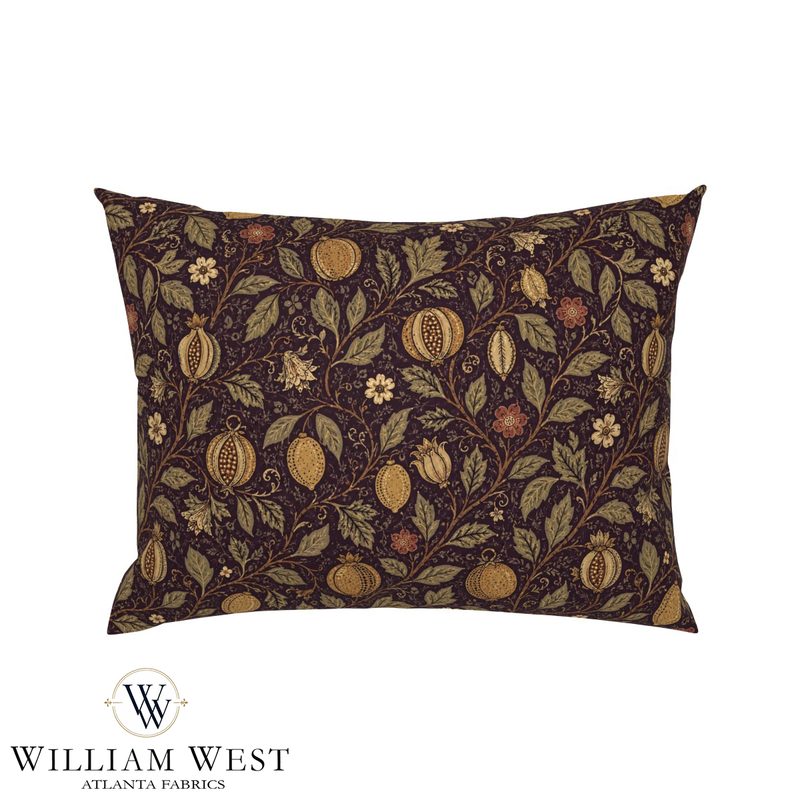 Atlanta Fabrics Pomegranate Court Walnut Fabric | Atlanta Fabrics
