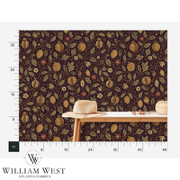Pomegranate Court Walnut Wallpaper