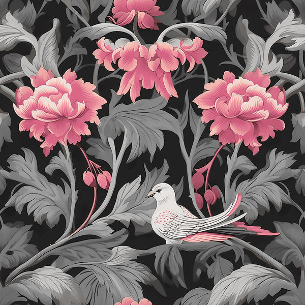 Atlanta Fabrics Port Douglas Grey/Pink Fabric | Atlanta Fabrics