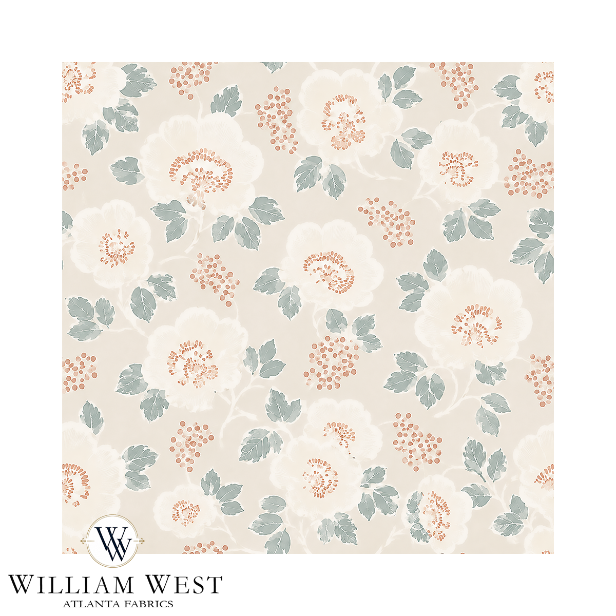 Quiet Bloom Cream Fabric