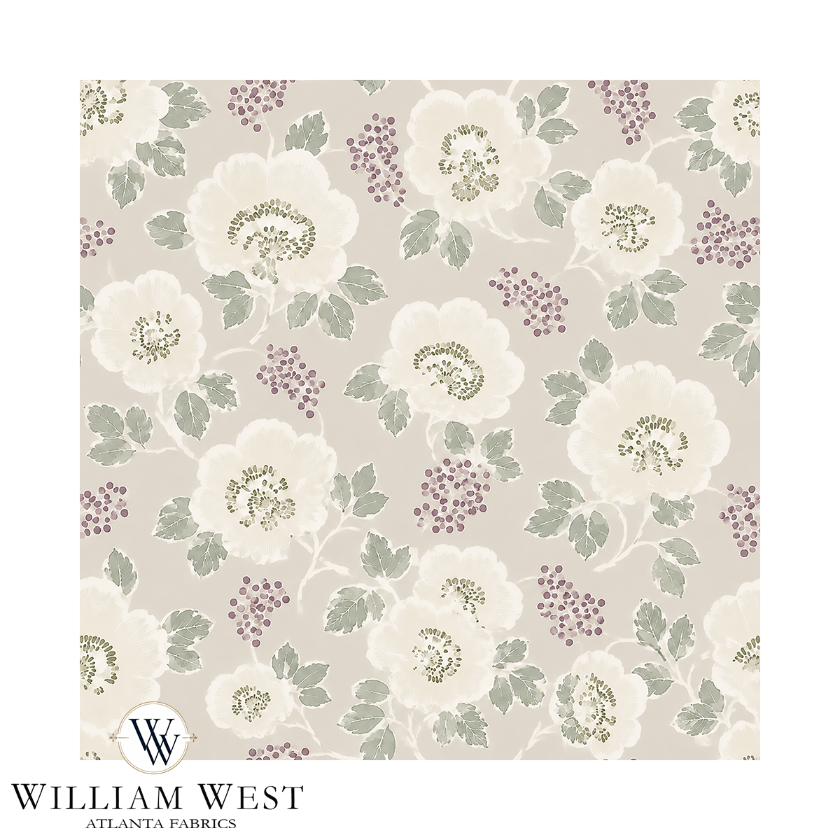 Quiet Bloom Taupe Fabric