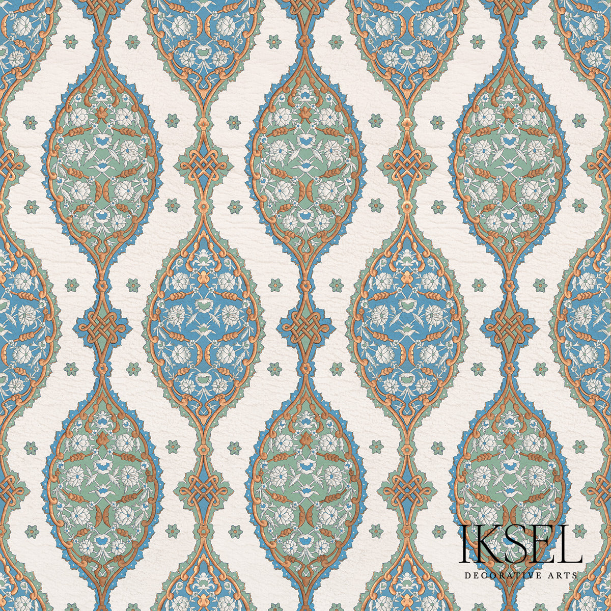 Schumacher TOKPAKI BLUE & GREEN Fabric | Atlanta Fabrics