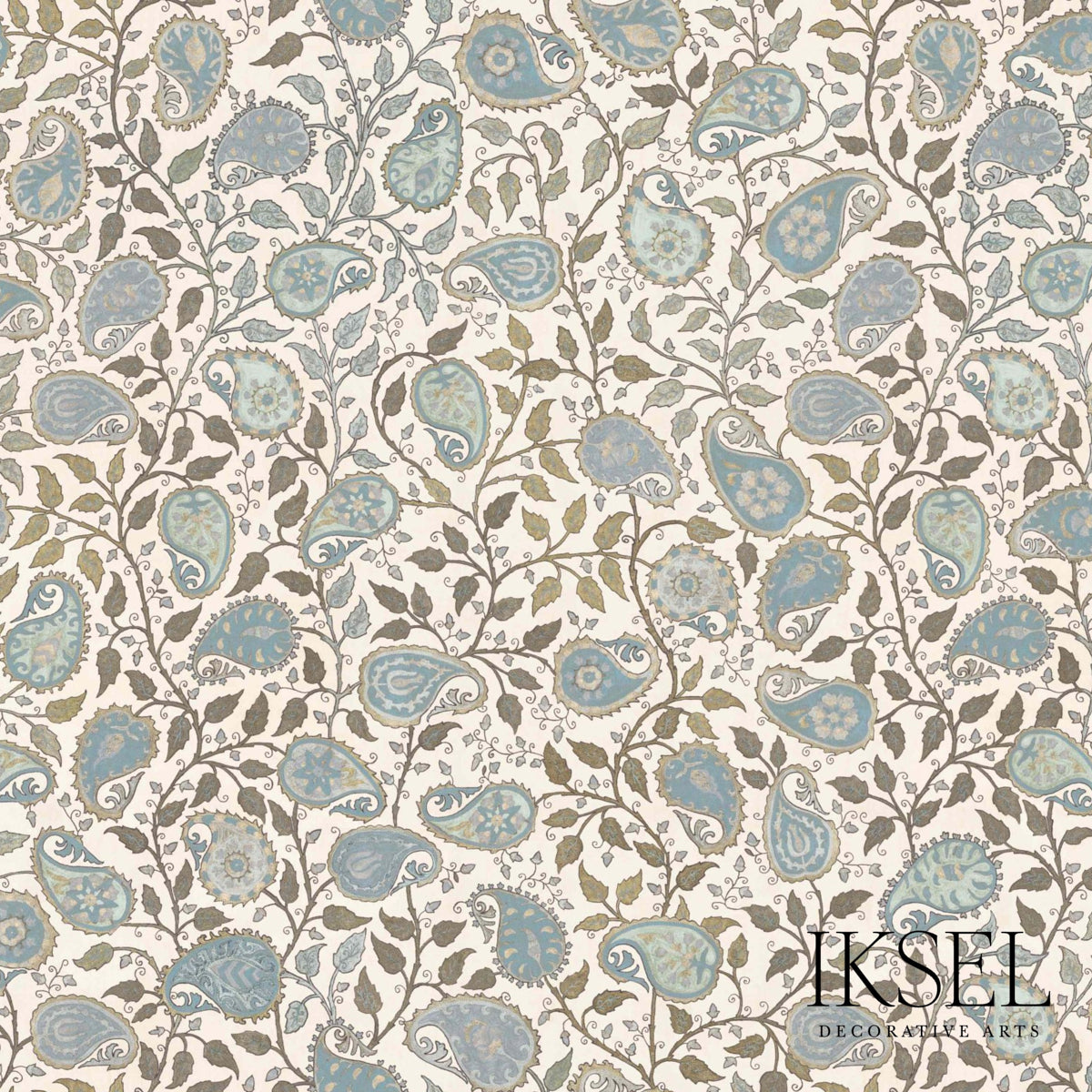 Schumacher SUZANI PAISLEY BLUES Fabric | Atlanta Fabrics